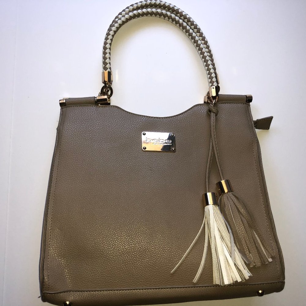 LIMITED TIME LISTING BEBE Taupe and Cream Handbag
